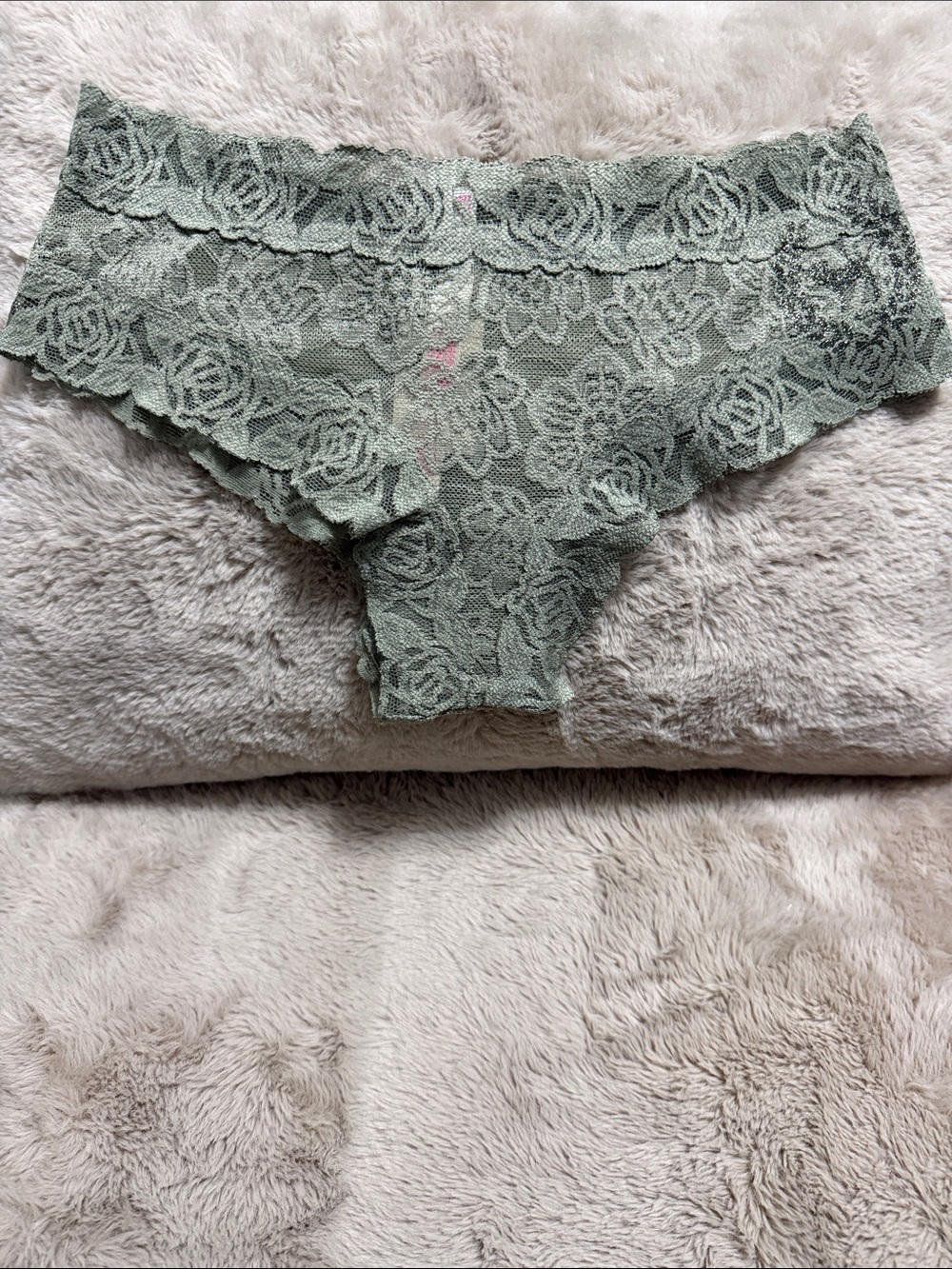 PINK Victoria's Secret Lace Boyshort Panty - Sage Green